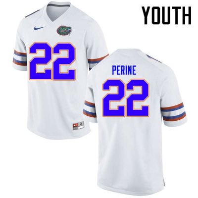 Youth Florida Gators #22 Lamical Perine NCAA Nike White Authentic Stitched College Football Jersey YPZ2062LI